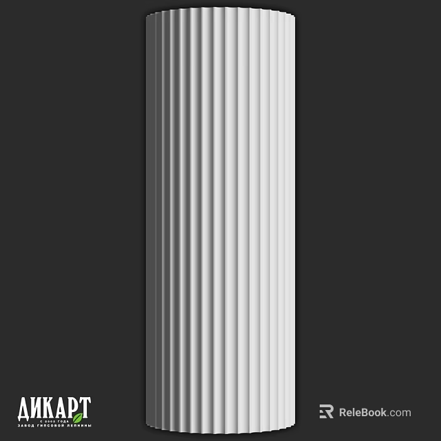 White Vertical Striped Architectural Component With Smooth Surface And Classic Design 3d model 
