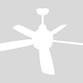 White Ceiling Air Conditioner Fan With Multiple Blades Modern Design For Home Cooling