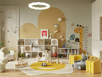 Modern Children's Entertainment Room Plush Toy Children's Entertainment Equipment Children's Toy Room Children's Room Toy Storage Cabinet Doll Combination 3d model