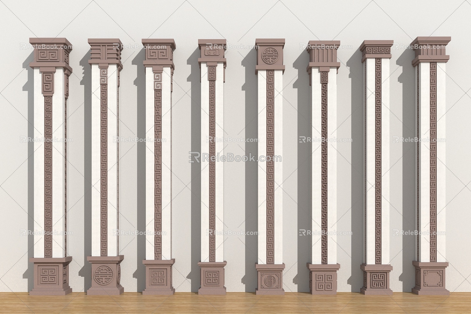 Chinese pillar 3d model