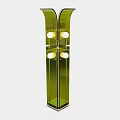 Modern Green Glass Floor Lamp With Vertical Structure And Four Lights