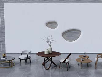 Modern leisure table and chair combination leisure tea table and chair 3d model