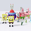 SpongeBob SquarePants Patrick Star With Squidward Mr Krabs Plankton Sandy Cheeks Character Dolls Set
