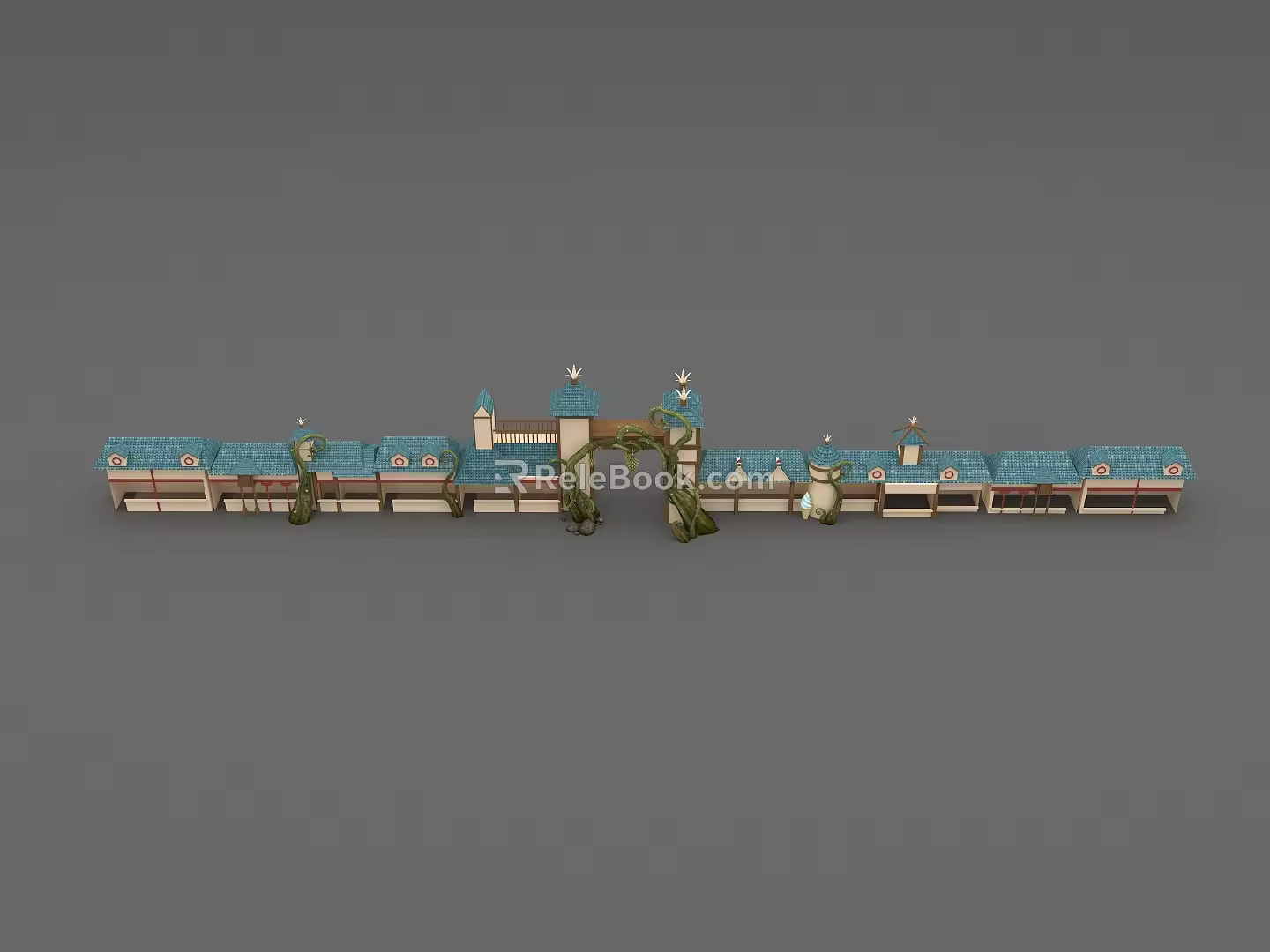 Medieval Retro Castle Gate Paradise Gate Playground Gate Castle Gate 3d model