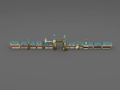 Medieval Retro Castle Gate Paradise Gate Playground Gate Castle Gate 3d model