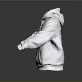 White Hoodie With Blue LA Logo And Front Pocket Casual Design