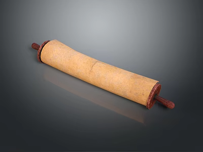 Traditional Wooden Rolling Pin With Textured Surface And Wooden Handles 3d model