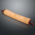 Traditional Wooden Rolling Pin With Textured Surface And Wooden Handles