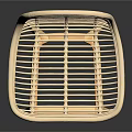Light Colored Rattan Leisure Chair With Curved Backrest And Slender Legs