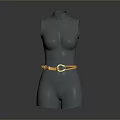 Stylish Yellow Waist Belt Accessory Showcased On Grey Mannequin For Daily Wear