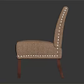 Stylish Pink Upholstered Single Sofa With Yellow Button Tufted Backrest And Red Wooden Legs