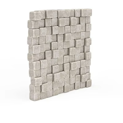 Creative Gray Cube Stacked Pattern Wall Decor for Modern Home Interior Design 3d model