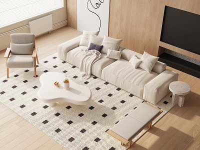 Modern Sofa Coffee Table Combination Sofa Combination model