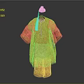 Traditional Golden Robe and Hat with Ornate Patterns and Tassel Accents