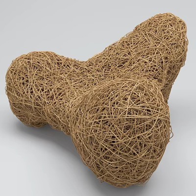 Artistic Irregular Shaped Sofa Made With Woven Rattan For Modern Living Space 3d model