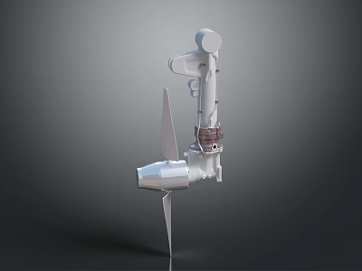 White Mechanical Arm Structure With Rotating Parts And Industrial Metal Design 3d model