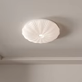 Modern Ceiling Light With Petal Shaped Pleated White Shade And Elegant Design