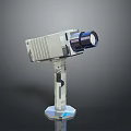 High Precision Computer 3D Scanner With Silver Gray Body And Hexagonal Base 3d model