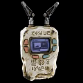 Vintage Handheld Electronic Device With Carved Texture Display Screen And Colorful Buttons
