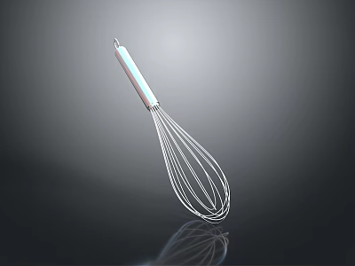 Stainless Steel Whisk With Metal Wire Construction And Comfortable Handle For Kitchen Use 3d model