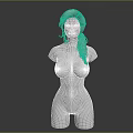 Female Game Movie Character 3D Model With Blonde Braided Hair And Upper Body