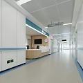 Hospital Outpatient Clinic Interior With Reception And Corridor