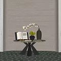 Modern CCD Hotel End View Table Ornaments Floriculture Moss Combination Tree Table Lamp Floriculture Green Plant Moss Ball Table 3d model