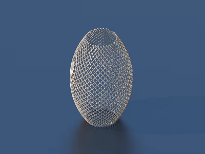 White Mesh Oval Shaped Decorative Home Living Accessory With Intricate Pattern 3d model