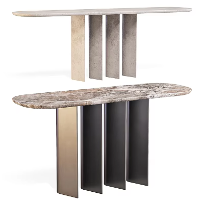 Modern Side Table With Marble Top And Metal Legs Contemporary Home Decor 3d model