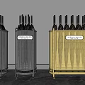 Stylish Umbrella Stand Living Supplies in Black and Gold Woven Design Arranged Together