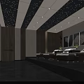 SPA Sauna Modern Interior Design With Starry Ceiling And Relaxation Beds 3d model