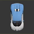 Blue And White Bugatti Sports Car With Modern Design And Shiny Wheels