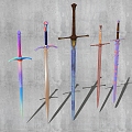 European medieval sword weapons 3d model