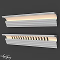 White Architectural Decorative Components With LED Lighting And Grooved Details