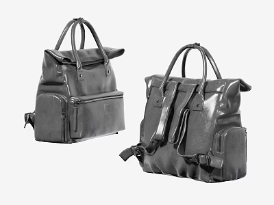 Modern Black Leather Handbags With Top Handles And Adjustable Shoulder Straps 3d model