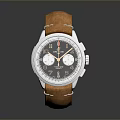 Modern Leather Strap Watch With Silver Dial And Brown Band For Daily Use
