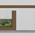 White Window Blinds Filtering Light With Natural View Of Green Trees And River
