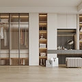 Wardrobe dresser integrated cabinet 3d model