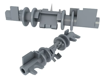 Automotive Parts Precision Engineered Mechanical Components with Axle and Connector Structures 3d model