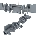 Automotive Parts Precision Engineered Mechanical Components with Axle and Connector Structures