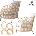 Sofa Single Sofa Seat Casual Sofa Rattan Chair 3d model