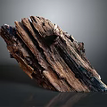 Weathered Plant Tree Trunk With Natural Texture Brown Blue Colors On Gray Background Reflection