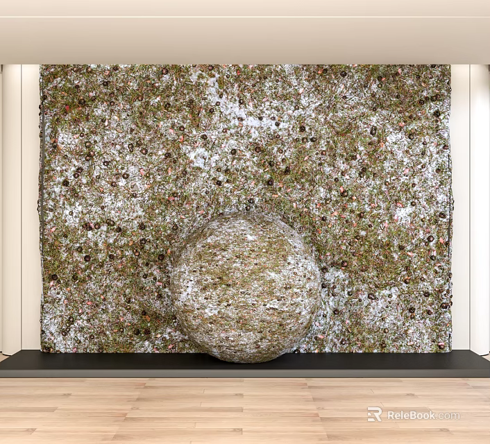 Indoor Plant Combination Featuring Green Wall And Spherical Natural Decorative Design 3d model 