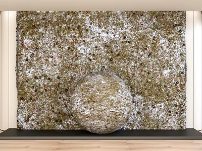 Indoor Plant Combination Featuring Green Wall And Spherical Natural Decorative Design 3d model