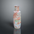 Traditional Ceramic Sculpture Carving Vase With Painted Female Figures And Architecture