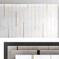 Modern Minimalist Background Wall With Gray Concrete Panels And Vertical Black Lines