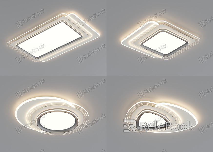 Simple Ceiling Lamp Square Round Acrylic model