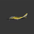 Yellow and Black Model Airplane with Sleek Aerodynamic Design and Cockpit Details