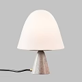 Two Modern Table Lamps With White Shades And Cracked Texture Bases