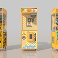 Electric Toys Crane Machine Arcade Game With Yellow Design And Welcome Sign